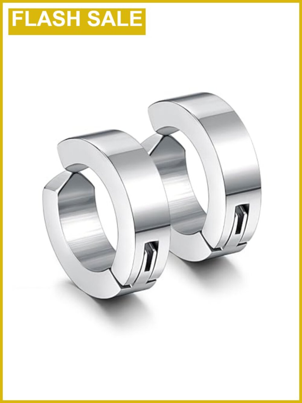Clip On Hoop Earrings Stainless Steel Non Piercing
